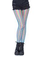 Pantyhose, small fishnet, shimmering lurex, rainbow color